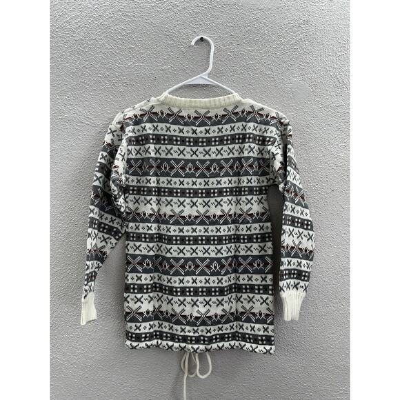Alexanders Womens Sweater Size Medium Fair Isle Long Sleeve Tie Waist - Picture 5 of 9